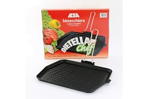 ILSA Dietella Chief, Bistecchiera in Ghisa, Rettangolare, antiaderente, cm 28x36