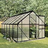 Gewächshaus mit Fundamentrahmen Anthrazit Aluminimum 7,03 m³
