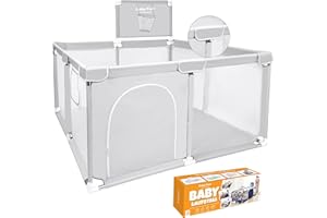 GUBBY GUPS® Laufstall Baby Bällebad Laufgitter Baby mit Basketballkorb,124x124x66cm und als Lauflernhilfe