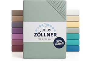 ‎JULIUS ZÖLLNER Julius Zöllner Jersey Spannbettlaken für Baby- & Kinderbett, 100% Jersey-Baumwolle, OEKO-TEX Standard 100 zertifiziert, Größe: 60x120cm / 70x140cm, 1er Pack, salbei
