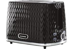 Daewoo Argyle Collection, Toaster 2 Slice With Defrost, Reheat And Browning Control To Use At Your Convenience, While The Removable Crumb Tray Makes Cleaning Quick, Black