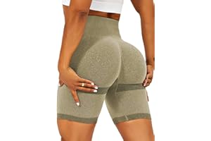 TZLDN Damskie legginsy typu scrunch, push up, z wysokim stanem, slim fit, spodnie do jogi, treningu, jazdy na rowerze