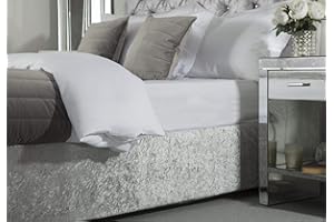 Belledorm Luxury Divan Base Wrap - Transforms a drab looking bed base - Crushed Velvet (Silver, Single)