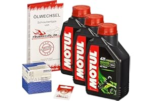 FEUERSTUHL.DE GMBH Motul 10W-40 Öl + Mahle Ölfilter für Suzuki VX 800, 90-97, VS51B - Ölwechselset inkl. Motoröl, Filter, Dichtring