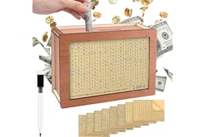 Salvadanaio Contasoldi In Legno Con Obiettivo - Salvadanaio Risparmio 10000€, Riutilizzabile - Foto 5