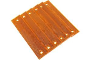 CHILDWEET 6pcs Orange Reflective Sign Post Panels Rectangular Reflectors for Driveway Parking Highway Safety High Visibility Directional Reflectors for Slow Moving Vehicles Easy Installation