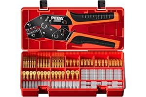 PEBA Pinza Crimpatrice con 10 Types di Faston Connettori – Pinza crimpatrice per connettori da 0,25 a 2,50 mm² | Pinze a manicotti a spina piatta, Strumento di crimpatura, Bussola piatta