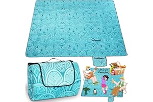 KIMIGO Wodoodporny koc piknikowy 200x200CM - miękki koc z aluminiową podstawą,lekki i składany na plażę,kemping,na zewnątrz