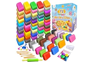 ESSENSON Arcilla Polimerica Secado al Aire - 72 Colores Plastilina Arcilla para Modelar de Secado al Aire para Niños, Regalo para Niños y Niñas de 3 a 12 Años
