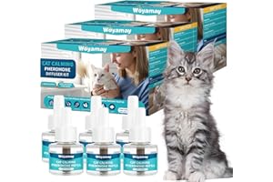 Woyamay Recambios de Difusor de Feromonas para Gatos, 6 Unidades Calmante Gatos y Tranquilizante para Gatos, Relajante para Gatos con Suministro de 6 Meses, Feromonas Gatoshasta 180 Días