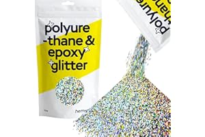 Hemway | Poliuretano y resina de epoxy del brillo - FINA - 1/64" 0.015" 0.4mm - El oro holográfica de plata / 100g