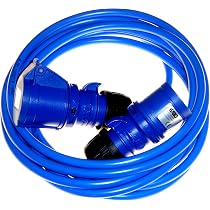 Câble Répartiteur 16A SPARES2GO - 2 Prises Pour Camping-Car/Caravane | Bleu | IP44/IP54