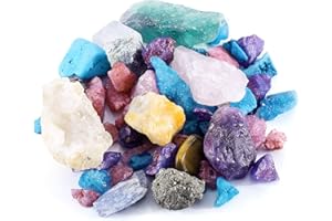 JSDDE Lot de Pierres Mélange Variée en Irrégulière Pierre Précieuse Naturelle Boîte Pierres Pr Décoration Collection Pierres et Minéraux