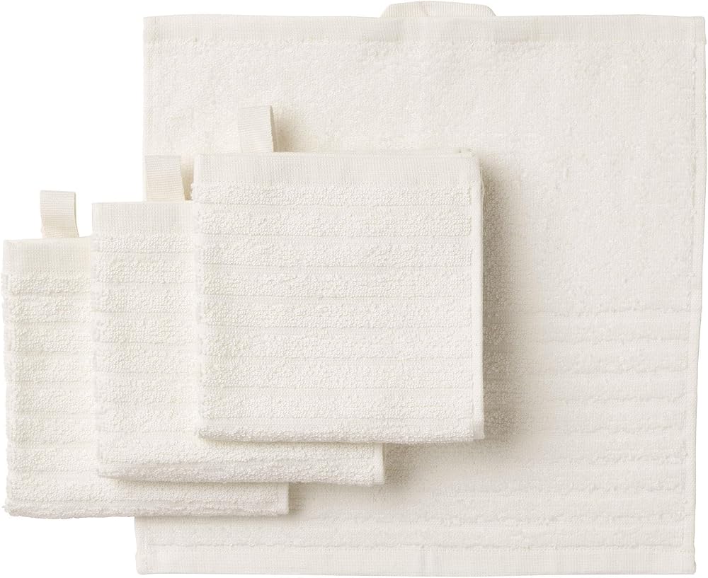 IKEA 4 Adet Banyo-Mutfak El Havlusu Beyaz Renk MeridyenDukkan 30x30 cm, 4 Lü