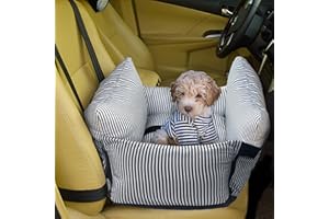 Johnear Podwyższenie fotela samochodowego dla psów o wadze 10 kg, dla małych psów, zwierząt domowych, kotów, łóżeczko podróżne z linką bezpieczeństwa, zdejmowane i nadające się do prania, poduszka 2 w