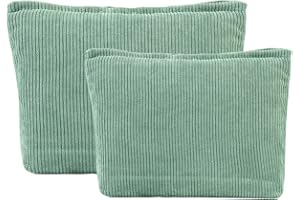 Zenovate Pochette Maquillage, Trousses de Maquillage Femme en Toile, 2 Pièces Trousse de Toilette Femme, Pochette Tissu Sac de Cosmétique à Glissière Portable pour Femme-Vert (1 Grand + 1 Petit)