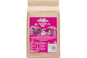 Food Thoughts Luxury 70% Dark Chocolate Chips (500g bag) | Fairly Traded | Fine Quality Cocoa Beans | Gluten Free, Nut Free, Dairy Free | Exquisite Chocolate Flavour | for Baking, Fondue, or Snacking