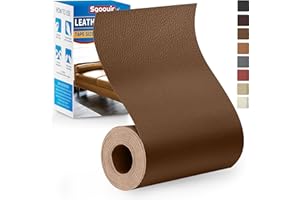Sgooyir Kunstleder Selbstklebend Karamellbraun, 10x160cm Leder Reparatur Set, Kunstleder Reparaturset Flicken Selbstklebend Patch für Autositze, Möbel, Sofa, Couch, Jacken