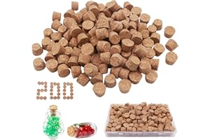 GZjiyu 200 Stücke Korken zum Basteln, Korkstopfen Konisch, 11mm Spitzkorken mit Aufbewahrungsbox für Reagenzgläser, Flaschen, Dekorationen, Medizinkorken, Wunschflaschen