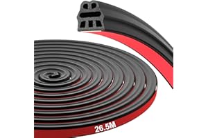 26.5M Joint Porte Voiture Caoutchouc Adhesif - alophoty Universel EPDM Joint de Porte de Voiture, Joint Caoutchouc Adhesif pour Portes et Fenêtres de Voiture, Isolation Phonique Voiture, Universel
