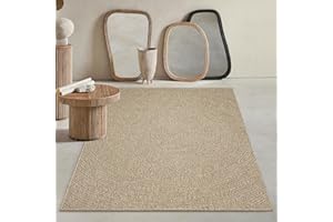 ‎MIAS TEPPICHE Mia's Soil Rugs, Weatherproof Indoor and Outdoor Rug in Natural Jute Look, Weatherproof, Suitable for Patio and Garden, Approx. 240 x 340 cm