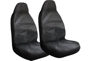 Raweao Front Car Seat Covers, Driver Seat Cover Waterproof Dustproof 500D Oxford Heavy Duty Carseat Protector Covers for Van Seat(Pack of 2)