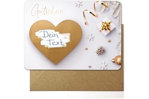 ‎BERILUDESIGN beriluDesign 6 Gutschein Rubbelkarten zum selber Beschriften für Weihnachten (6 Karten + 6 Umschläge)
