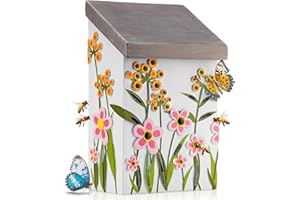 Muldale Bee House - Insect Hotel for Ladybirds and Bees - Hand Painted Light Blue Bug Hotel Gift Boxed - Perfect for Attracting Garden Wildlife