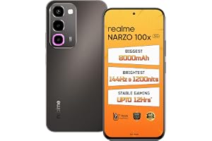 realme NARZO 100x 5G (Midnight Black,6GB+128GB) | Biggest 8000mAh Battery | 45W Fast Charge | 144Hz, 1200nits Bright Display | 7 Years Battery Health | Military-Grade Resistance | 48-Month Fluency