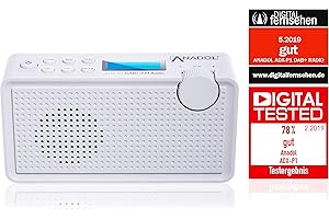 [ Test 2X GUT *] Anadol ADX-P1 DAB DAB+ Radio für UKW FM fähig- tragbares Radio - Kofferradio Stereo mit Akku - Digital Radio mit LCD-Display und 20 Senderspeicherplätze - Kopfhöreranschluss - weiß