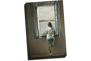 PANTHER PRINT Salvador Dali Femme à la fenêtre Impression sur toile Poster Grand, multicolore, 24 X 16 Inches (61cm x 41cm)