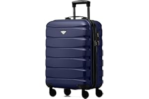 Flight Knight Valigie Rigide in ABS Leggere a 4 Ruote - Bagaglio a mano approvato per oltre 60 compagnie aeree tra cui easyJet, Jet2 e dimensioni massime per Ryanair (Priorita) 55x40x20cm