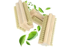 Klangfeiler® 3 Nagelreinigungsbürsten - Hart & Weich - Extra Stabil - Vegane Borsten aus Blattrippen