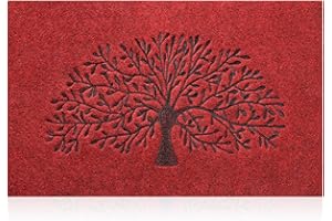 AOAOPQ Doormat for Indoor Outdoor Anthracite Red Heavy Duty Non Slip Entrance Rug Shoes Scraper Front Door Mat Washable Barrier Door Mat Dark Red