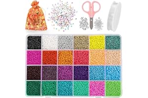 ZFYQ Perles pour Bracelet, 2mm Perles de Rocaille pour Bricolage Bijoux Fabrication Kit