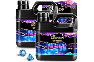 Bsrezn Resina UV Trasparente 2000g Cristallo in Bulk, 2KG Grande Kit di Resina Epossidica UV, Resina Dura Premiscelata, Colla Attivata Solare per La Creazione di Gioielli ad Asciugatura Rapida