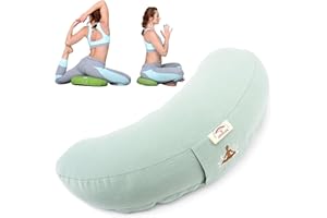 Sei Design - Cojín para Yoga (Relleno de Trigo sarraceno, algodón, 46 x 25 x 10 cm), Color Verde Menta