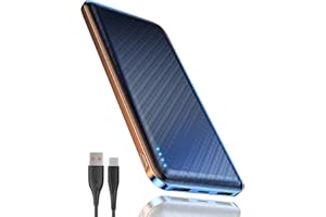 FAHEFANA Power Bank, Bateria Portatil 10000mAh Ultra Delgado Ligero Bateria Externa, USB-C Entradas/Salidas (3,0A) y 2 Salidas USB-A (2,4 A), Cargador Portatil Compatible con iPhone Samsung Airpods Huawei iPad