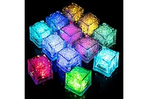 Jiosdo Kids Sensory Toys, 12PCS Led Light Up Bath Toys, Sensory Bath Toys, Liquid Sensor Bath Lights, Light Up Ice Cubes for Bath