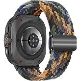 Braided Solo Loop Fabric Cord Compatible with Rongep Samsung Galaxy Watch Ultra 47mm Magnetic Buckle Non-Sweating Breathable