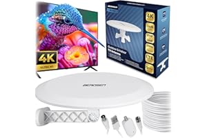 ‎BERDSEN Berdsen Antena DVBT2 ze Wzmacniaczem 28 dB - Antena Pokojowa do Telewizora - Kabel 10 m - Zasięg 80 km Filtr LTE DVB-T i DVB-T2 - Biała