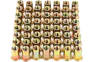 Wkmamo 120 dadi rivetti in acciaio al carbonio M8, rivetti filettati, rivetti filettati, rivetti metrici, filettati Rive Nutsert Cap per il fissaggio di mobili, decorazioni artigianali