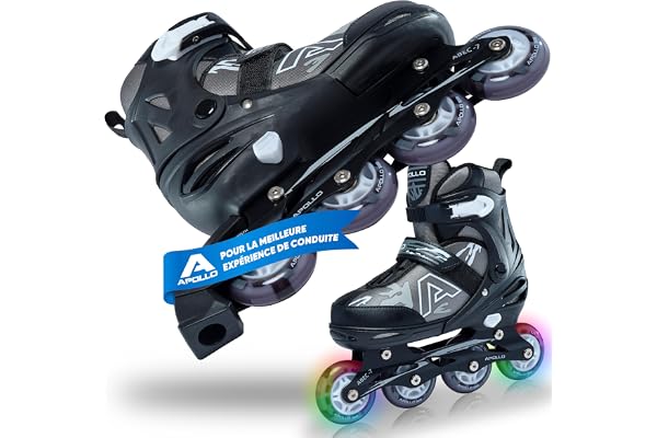 Champion - Roller à Taille Réglable pour Enfants, Femmes et Hommes (31-42), avec Roues LED, Haute Qualité