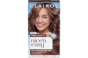 Clairol Nice n’ Easy Pure Brunettes Hair Colour | Pure and Rich Brown Tones | Smooth, Natural Hair Colour | With Pre-Colour Serum | 100% Grey Coverage | 6.5PB Lightest Latte Brown| Permanent Hair Dye