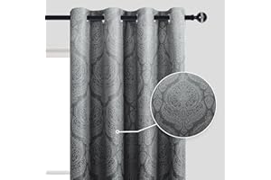 DWCN Blackout Curtains Color Gradient Gradually Changed Decorative Ring Top Eyelet Window Elegance for Bedroom Livingroom Nursery Room 2 Panels,55" Wx79 L Black