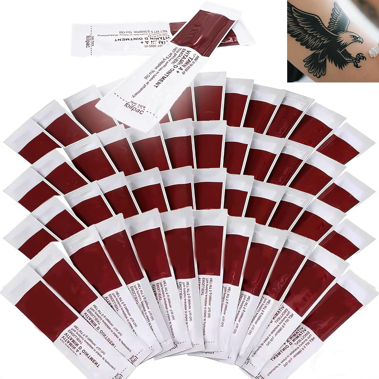100pcs Crema para Tatuajes Gel Curativo, Unihuby Vitamina A&D Tatuajes de Gel para Microblading Accesorios de Curación Tattoo Aftercare Cream
