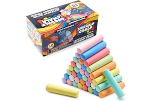 ‎JOYIN JOYIN 60 PCS ungiftige abwaschbare Jumbo-Kreide für den Außenbereich (10 colors) for Painting on Chalkboard, Art Play and Playground Toy