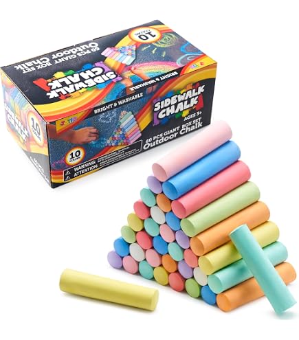 Lot De 128 Craies De Trottoir Géantes - Non Toxiques, Lavables, Pour Dessiner Sur Sol Extérieur Craie Grasse Lot De 128 Craies De Trottoir Géantes - Non Toxiques, Lavables, Pour Dessiner Sur Sol Extérieur Craie Grasse