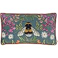 Wylder Nature House Of Bloom Zinnia Bee Rectangular Cushion Cover,Multicolour,30 x 50cm