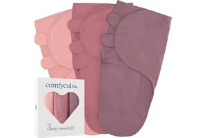 Comfy Cubs Swaddle Blanket Baby Girl Boy Easy Adjustable 3 Pack Infant Sleep Sack Wrap Newborn Babies (Small 0-3 Months, Blush, Mauve, Mulberry)